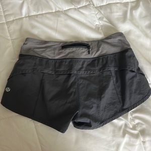 Lululemon Grey striped Speed Shorts
